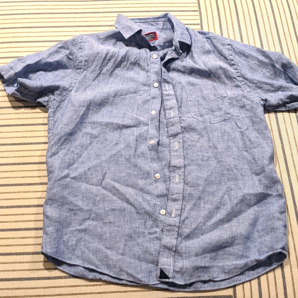 Untuckit Blue 100% Linen Shirt - M Slim Fit (EUC)
